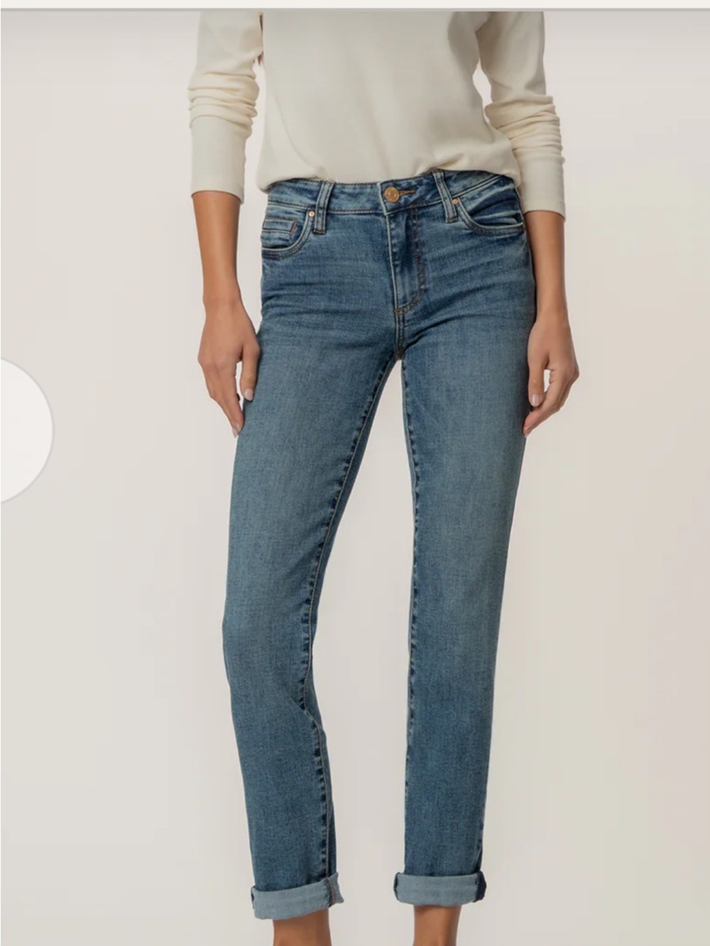 Kut from the Kloth Boyfriend Jeans in Medium Blue Wash